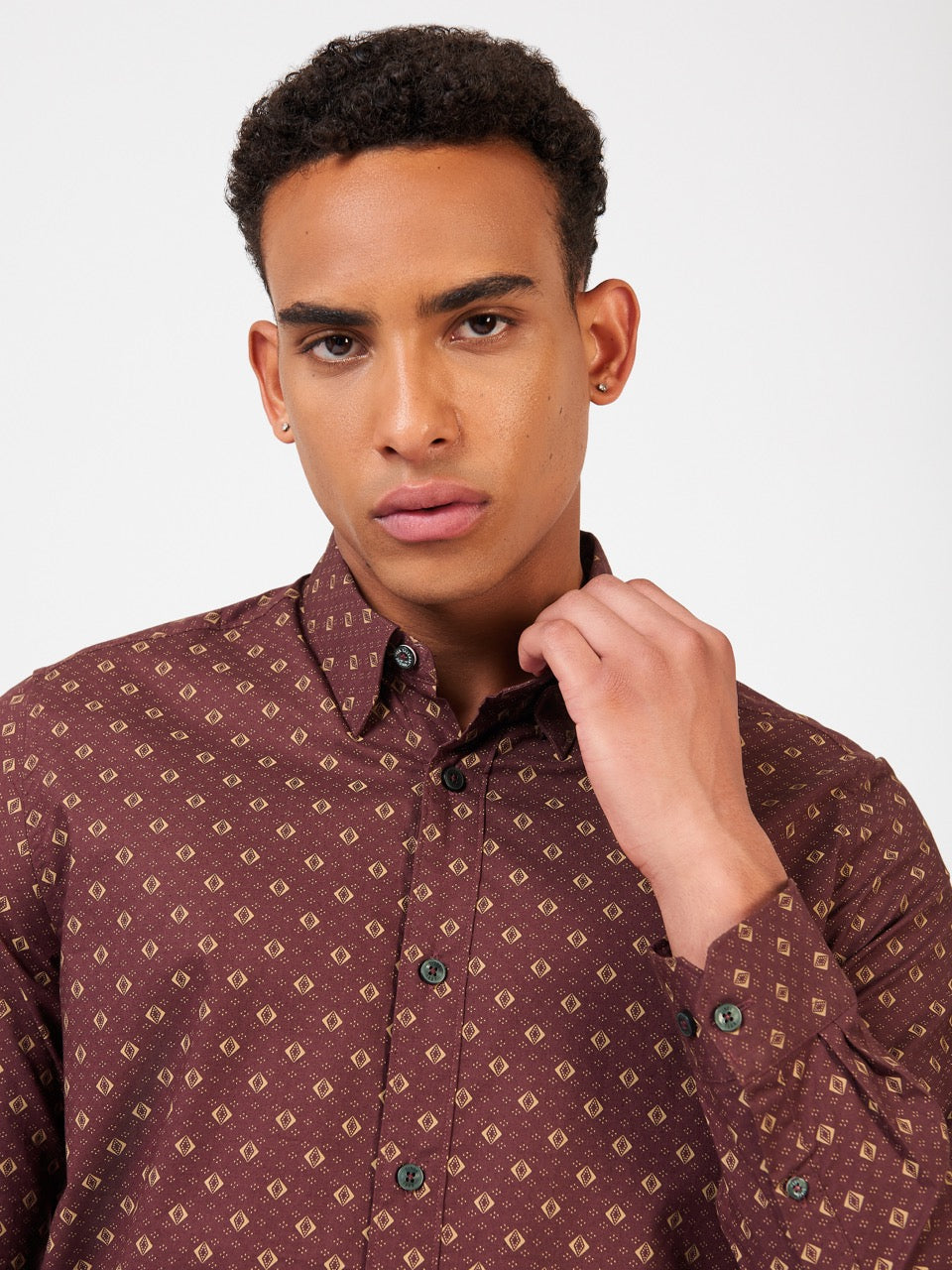 Chemises Ben Sherman Signature Geo Marron | ECR-69865837